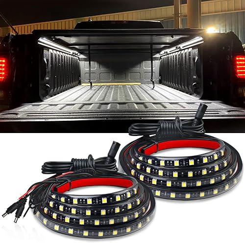 Miniatura 2 de Avenemark - Tira de luces LED impermeables de 12 V con 180 LED blancos, accesorios de camión, kit de tira de luces con interruptor de
