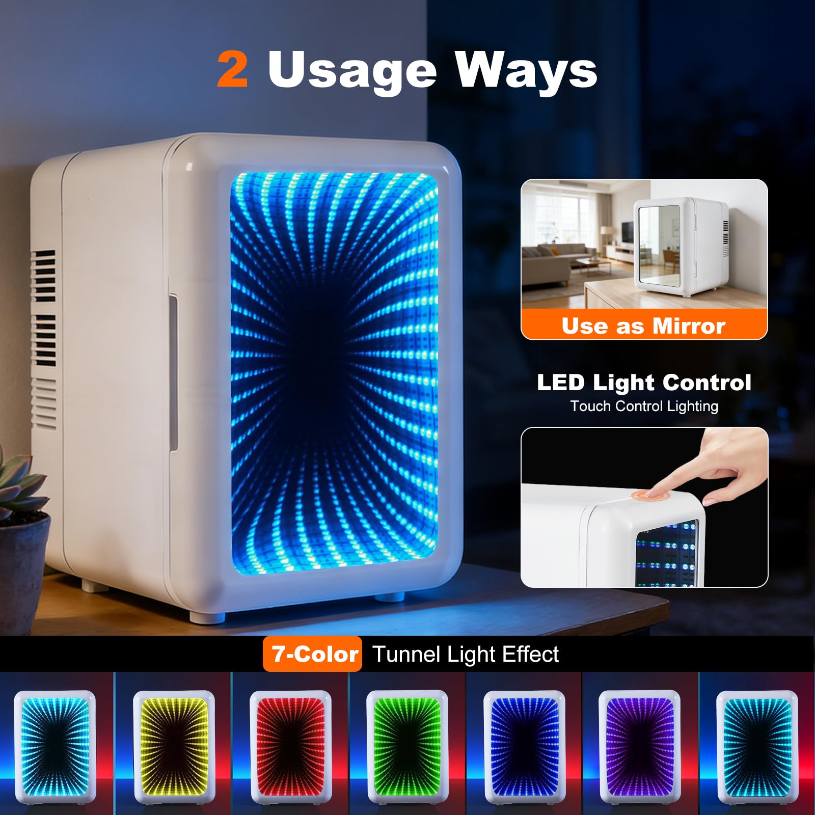 Mini réfrigérateur 4 litres/6 canettes, refroidissement et chauffage, 220 V CA/12 V CC, thermoélectrique, mode ECO à faible bruit de 25 dB, pour chambre à coucher, voiture, dortoir, bureau