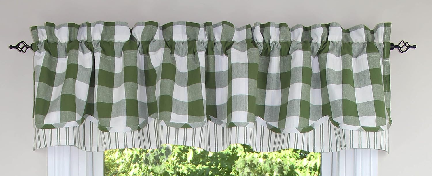 Buffalo Check Sage Fairfield Lined Valance