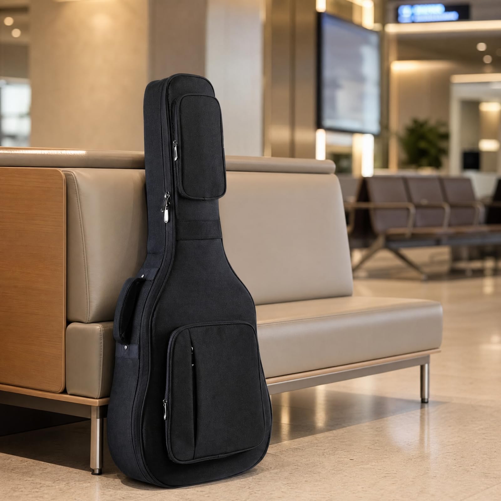 TISHITA Funda Guitarra 36 Pulgadas Impermeable Funda Guitarra con Correas Mochila Ergonómica para Guitarristas, Ensayos