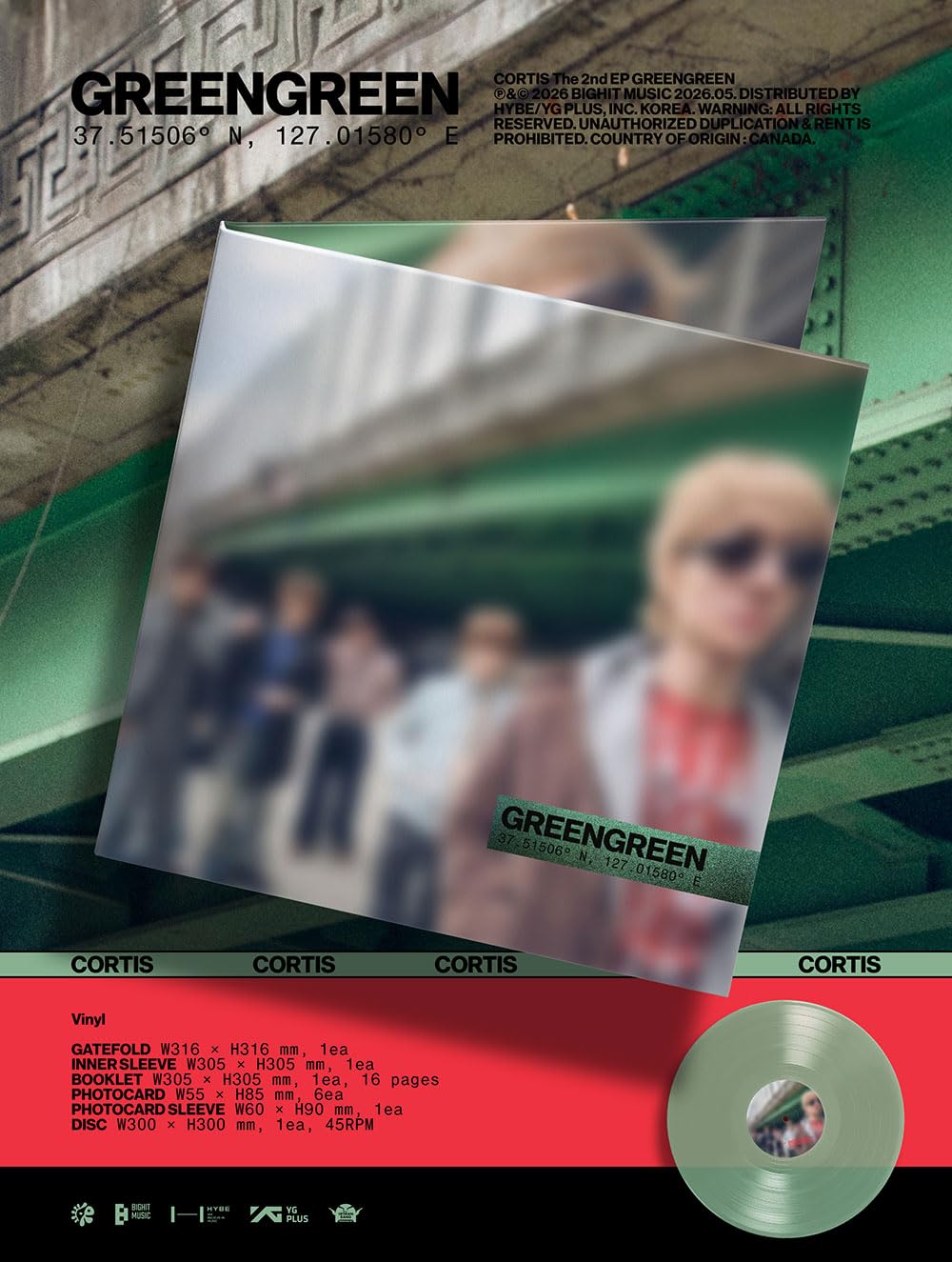 Kpop Merch CORTIS The 2nd EP GREENGREEN Vinyl | Official The 2nd