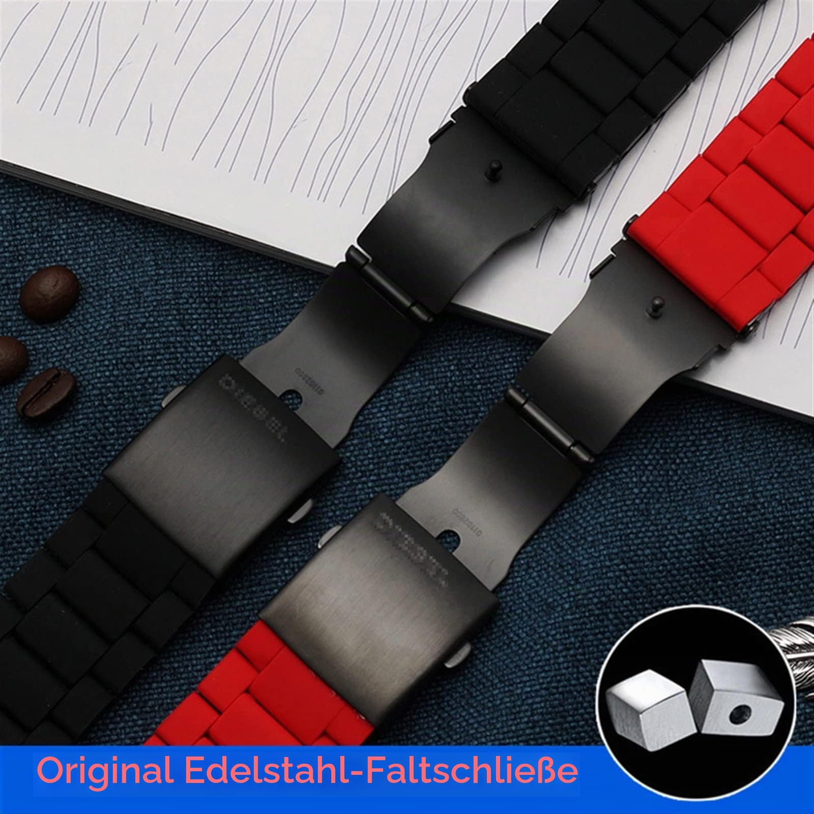 Uhrenarmband für Diesel DZ7370 DZ7395 DZ 7430 DZ7396 Herren großes Zifferblatt Silikagel feines Stahl Uhrenarmband 28 mm, 28mm, Achat