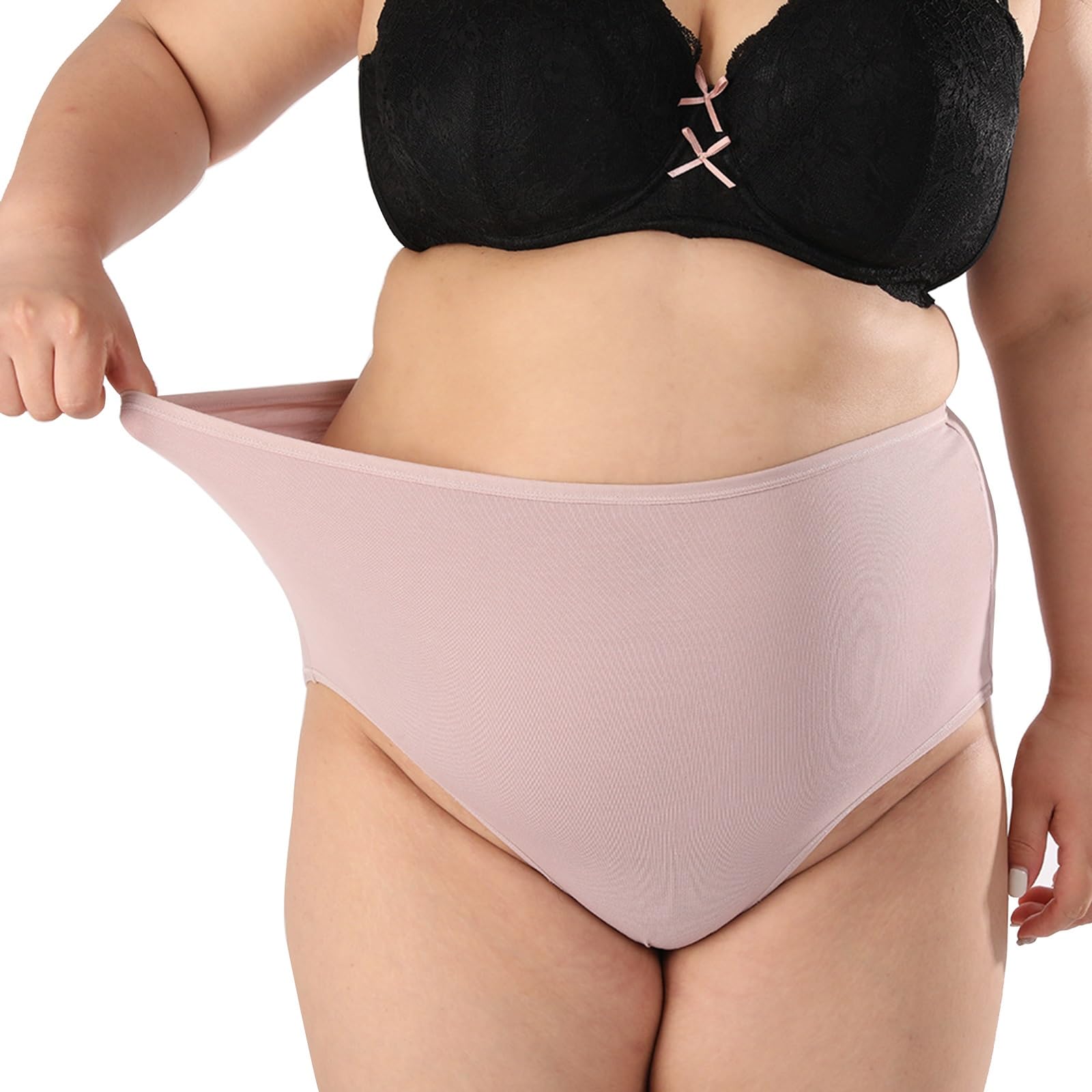 LaseVe Seamless Underwear for Women Plus Size Highly Elasticity Briefs Soft Panties Big Curvy Hipster Underpants 3 5-Pack