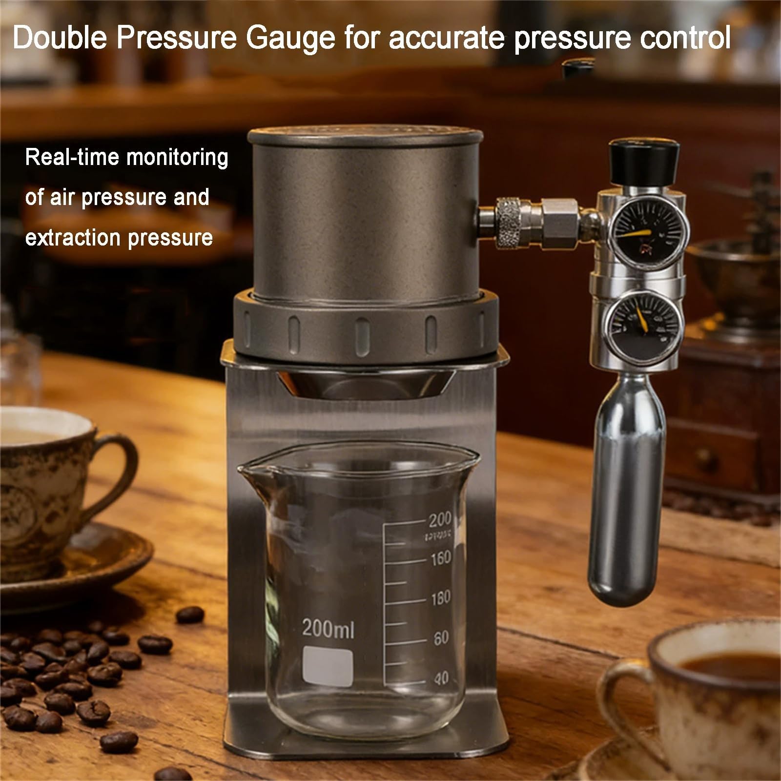 Macchina per caffè espresso pneumatica, manuale, per caffè ricco e cremoso, di alta qualità, ideale per la produzione di birra domestica, facile da usare e pulire