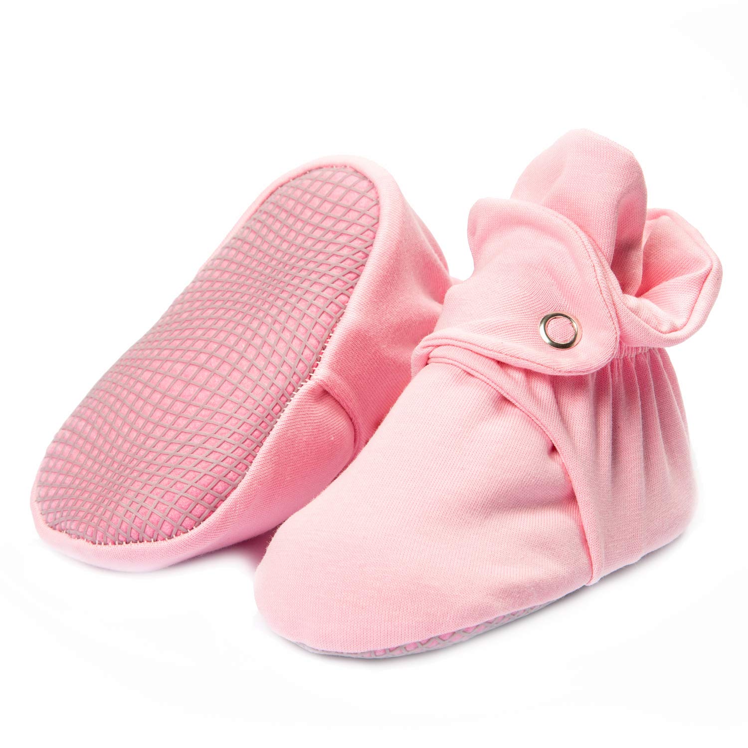 Organic Cotton Baby Booties, Non Skid, Soft Sole, Stay On Baby Shoes, House Slippers for Baby Boys Girls Toddlers