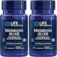Vista 1 de Life Extension Melatonin IRXR, 1.5 mg, immediate- and Extended-Release Formula for Optimal Sleep Support, Healthy circadian Rhythms, Cellular