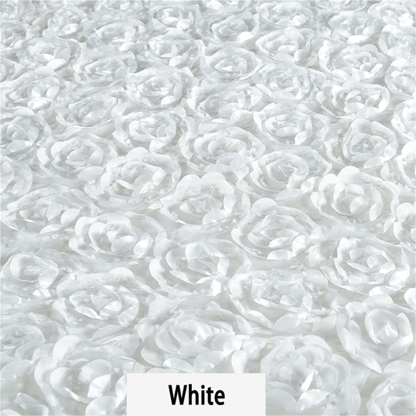 Hochzeit Gang Läufer 10M Hochzeit Teppich Satin Stoff 3D Rose Blume Gang Rot Party Hintergrund Tisch Abdeckung Dekoration(Red)