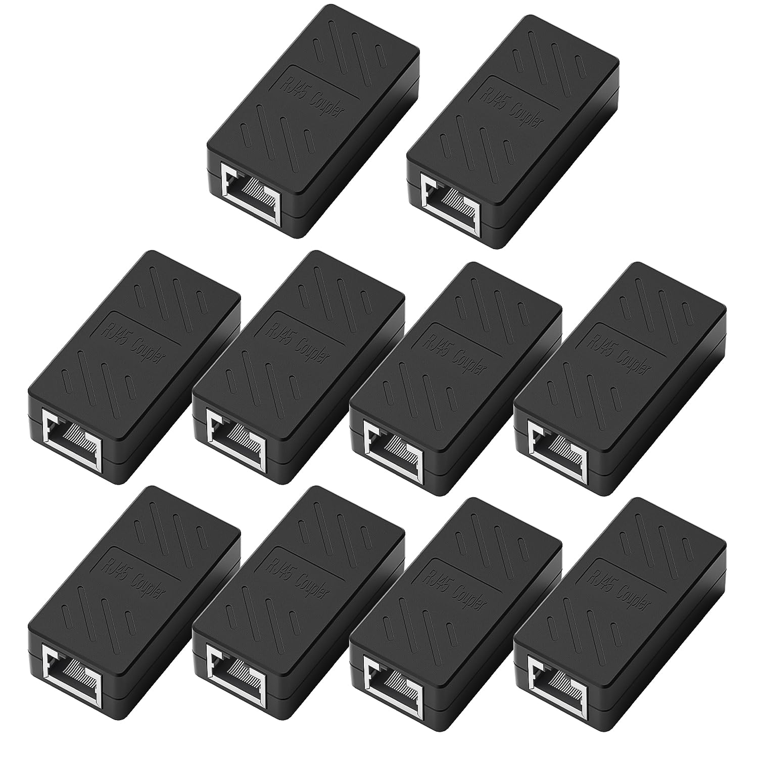 Y.D.F Ethernet Cable Extender, RJ45 Coupler, Extender Connector - Ethernet Coupler for Cat8/ Cat7/ Cat6/ Cat5 Ethernet Cables (Female Black 10 Pack)