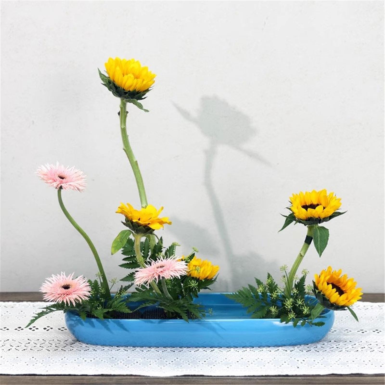 Soucoupes pour Plantes Soucoupe Ovale allongée for compositions Florales, bac de récupération en céramique for Plantes Jardin(Yellow)