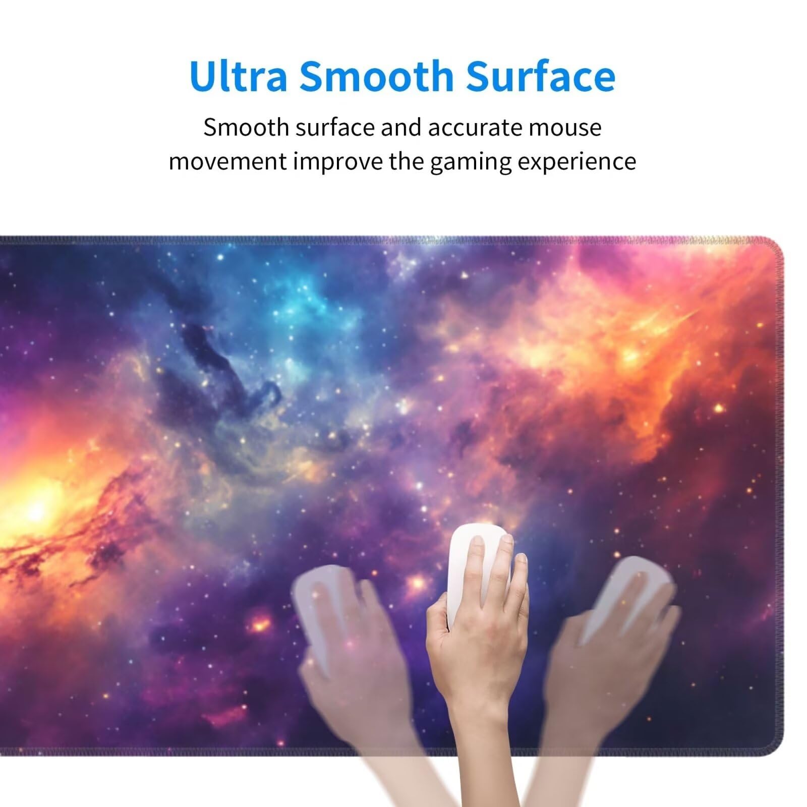 Tappetino Mouse, Tappetino Mouse Gaming Grande XXL 1500x800x3mm Tappetino Scrivania Mouse Pad, Base in Gomma Antiscivolo, Bordi Cuciti,Lavabile, Mousepad per Ufficio e Gaming (Dreamy Universe) R-512