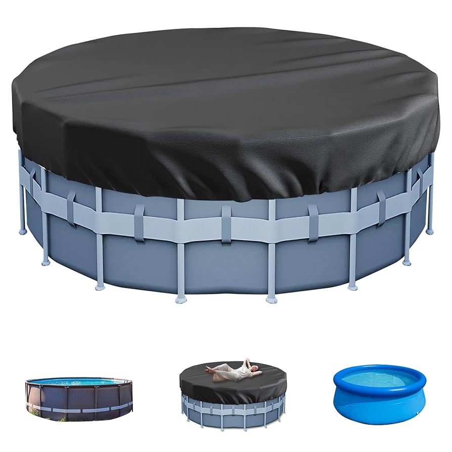 Solar Pool Cover Mophorn 15 Ft Round Pool Cover, Solar Covers For Above Ground Pools Safety Pool Cover With Drawstring Design 420d Oxford Fabric Winter Pool Cover Waterproof And Dustproof Black 82920120
