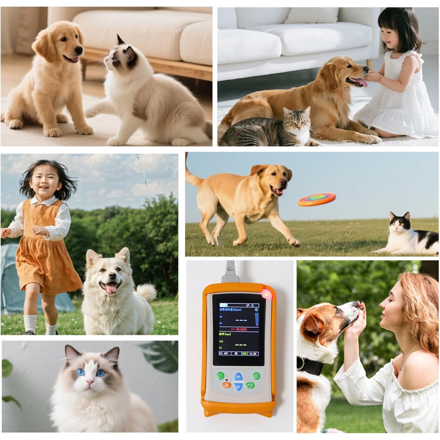 Tragbares Veterinär-Pulsoximeter, Sauerstoffmonitor Für Tiere, SpO2/Pulsfrequenzmonitor Mit Ohr-Zungen-Sensor, 2,8-Zoll-LCD-Bildschirm, Für Katzen, Hunde, Haustierkrankenhaus