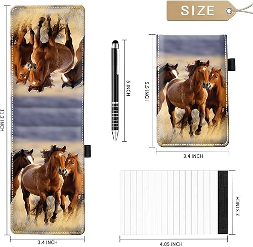 Miniatura 89 de Juego de 4 soportes para bloc de notas de tamaño de bolsillo, de piel sintética, mini bloc de notas con 2 bloc de notas pequeños y lápiz capacitivo