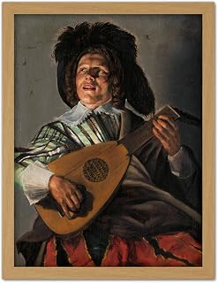 Artery8 Judith Leyster The Serenade Minstrel Painting Artwork Framed Wall Art Print 18X24 Inch