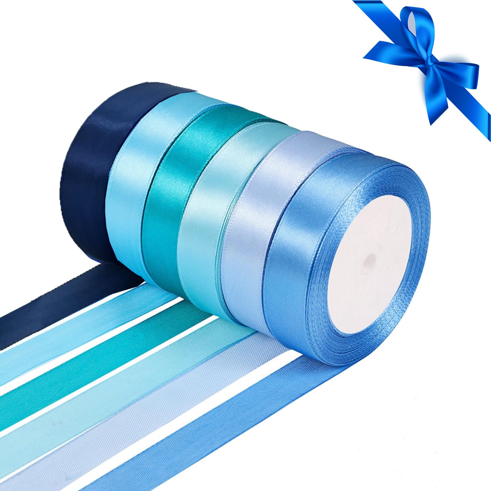 Ruban de satin bleu pour travaux manuels décoration de voiture et nœuds de table