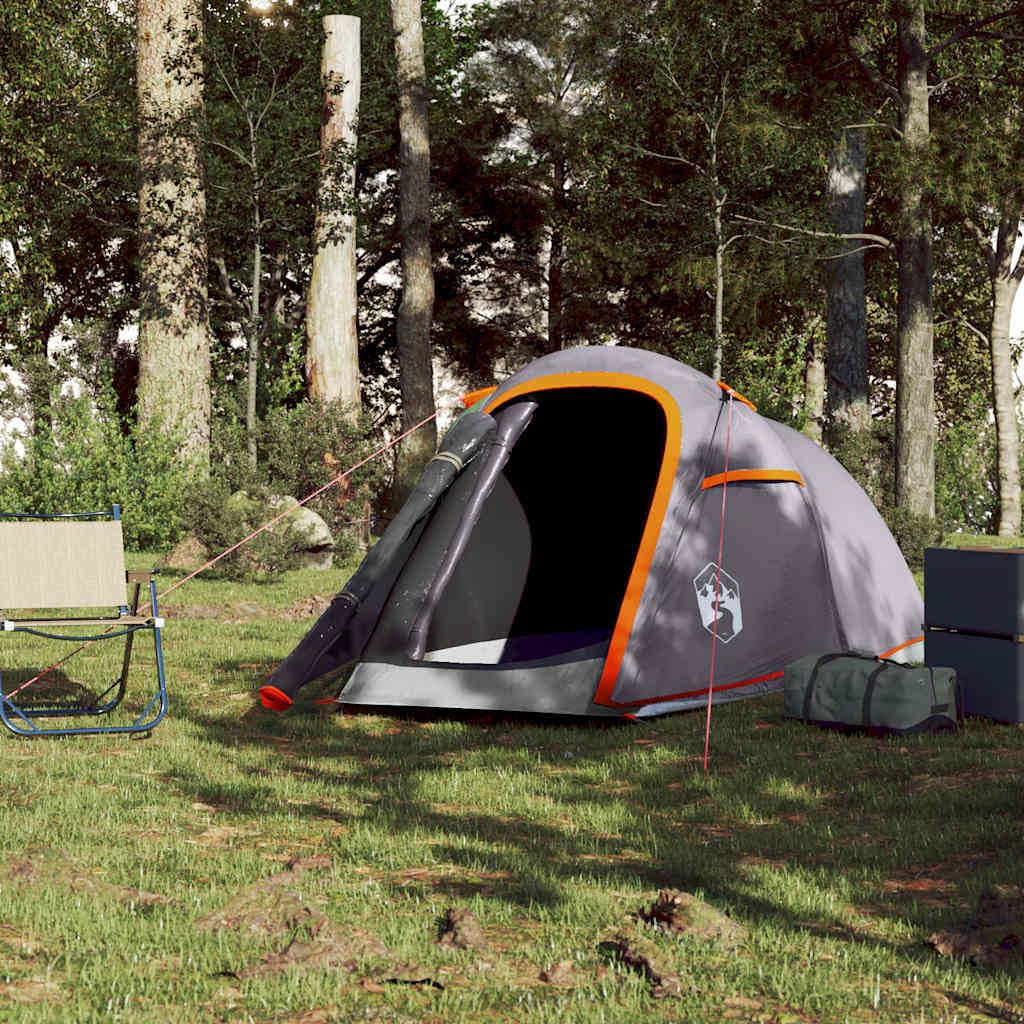 Genérico Tienda de campaña túnel 2 Personas Impermeable Gris y Naranja,Deportes,Actividades al Aire Libre,Camping y Senderismo,Tiendas de campaña-94606
