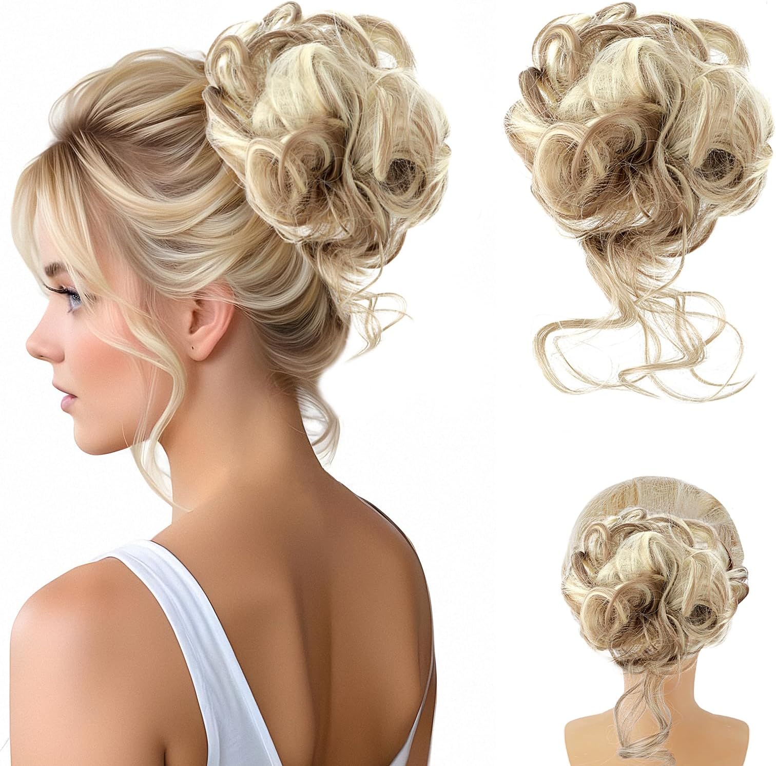 Amazon.com : Rose bud Messy Bun Hair Pieces For Women Hair Bun ...