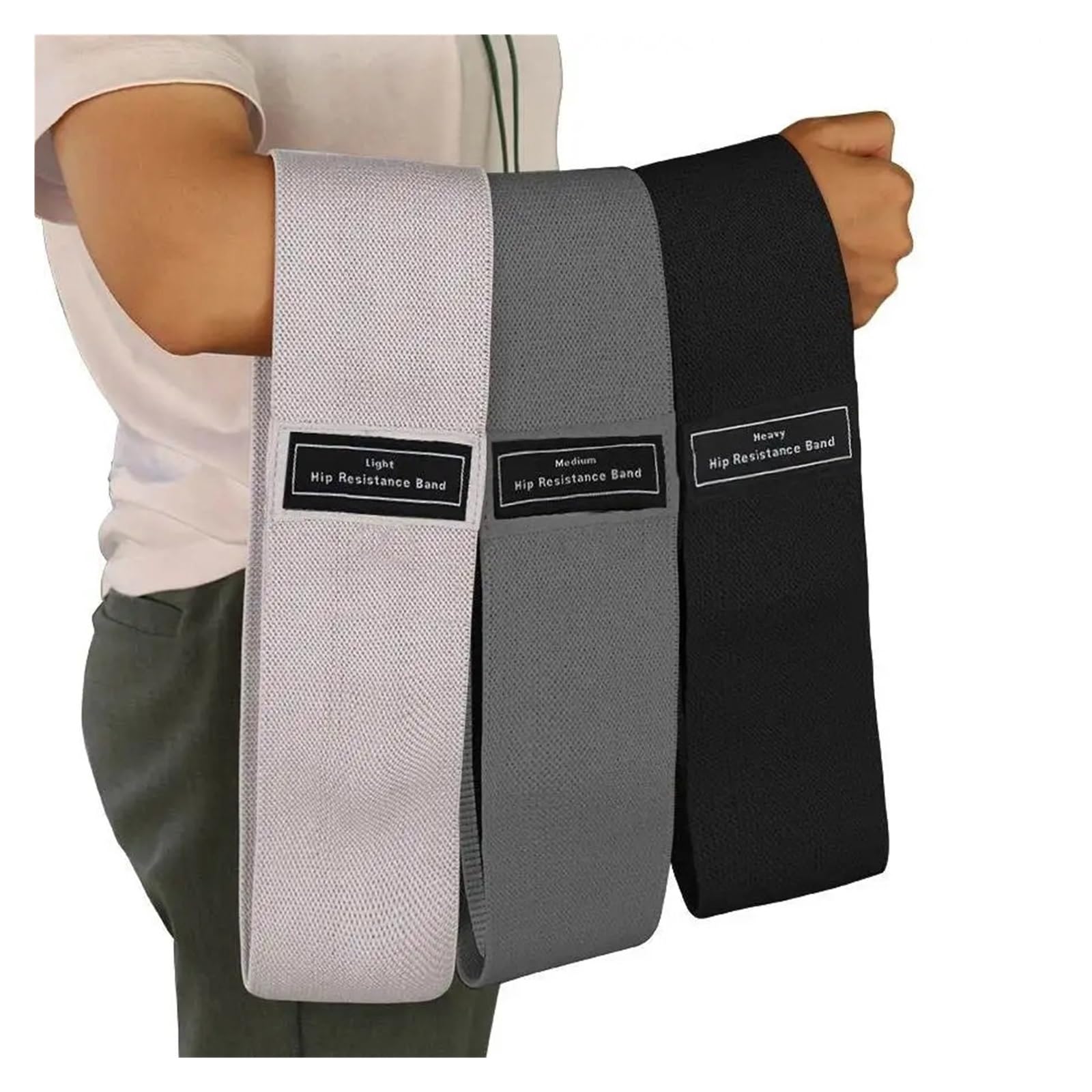 fasce di resistenza con maniglie Fasce elastiche for allenamento for coscia e glutei, resistenza all'anca in tessuto
