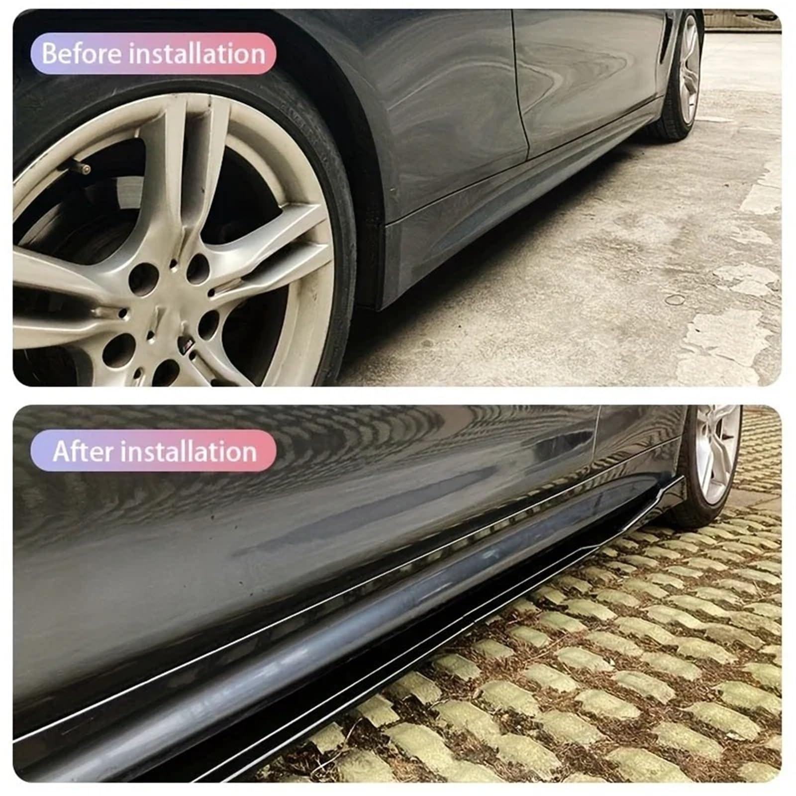 Untere Seitenschweller Für A3 Für A4 Für A5 Für S-Line RS3 8V 2013 + Limousine Lackiert Glanz Schwarz Seitenschweller Verlängerung Splitter Rocker Panel
