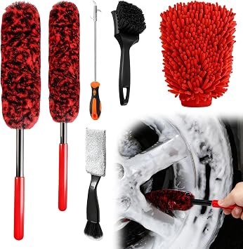 Car Wheel Brush Kit, 6PCS Car Detailing Brushes Kit, Car Cleaning Kit