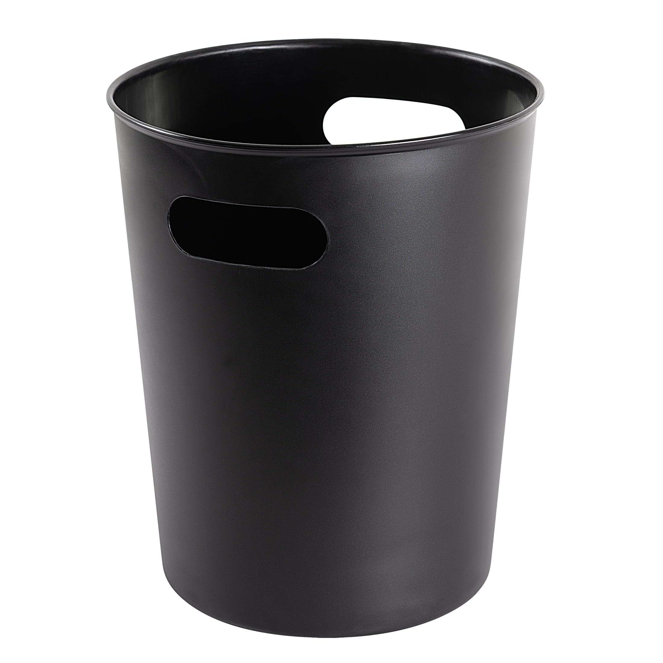 2 64 Gallon Wastebasket with Handles Rich Black Plastic Trash Can