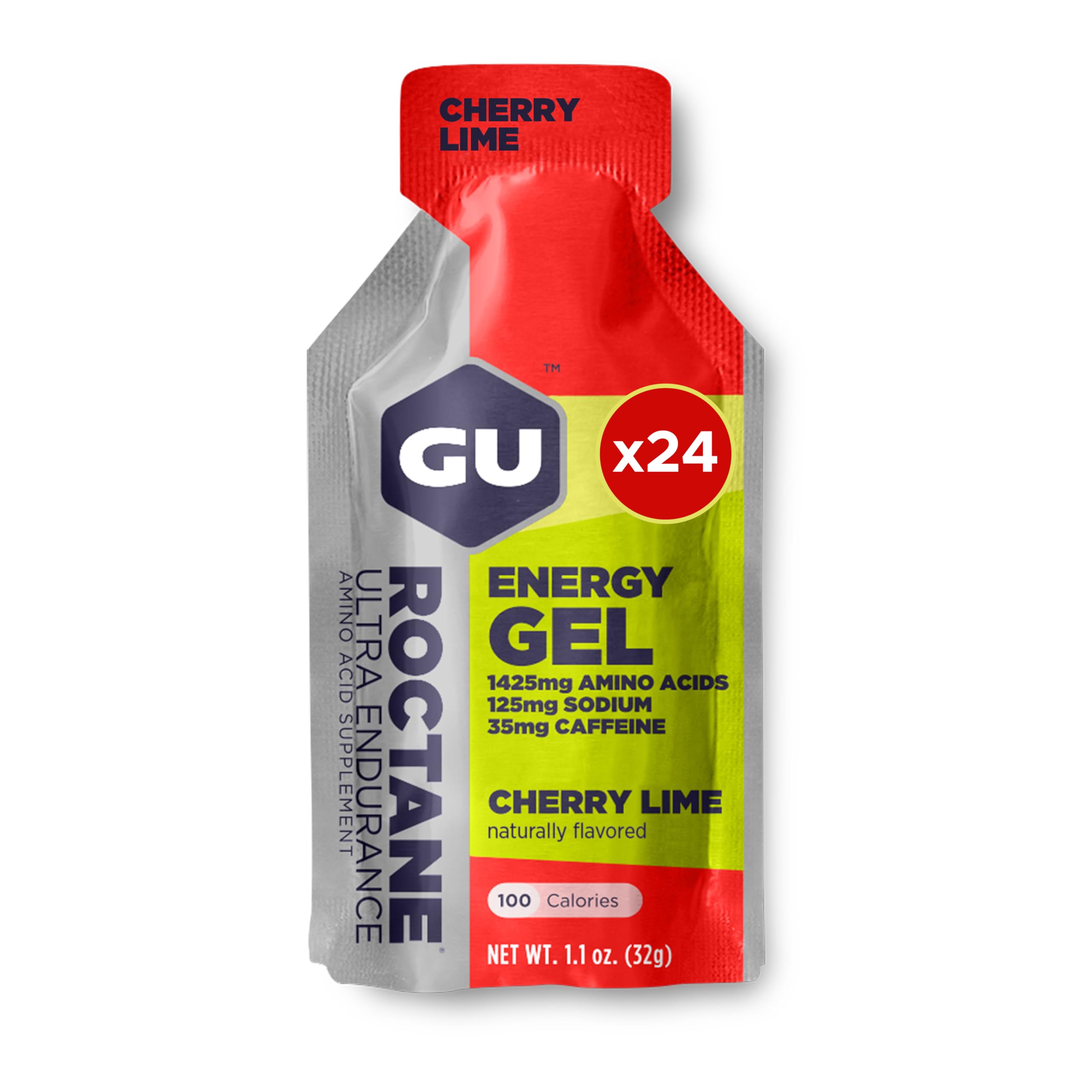Sponsored Ad - GU Energy Roctane Ultra Endurance Energy Gel, Vegan, Gluten-Free, Kosher, and Dairy-Free On-The-Go Sports Nutrition for Running, Biking, Hiking or Skiing, 24-Count, Cherry Lime