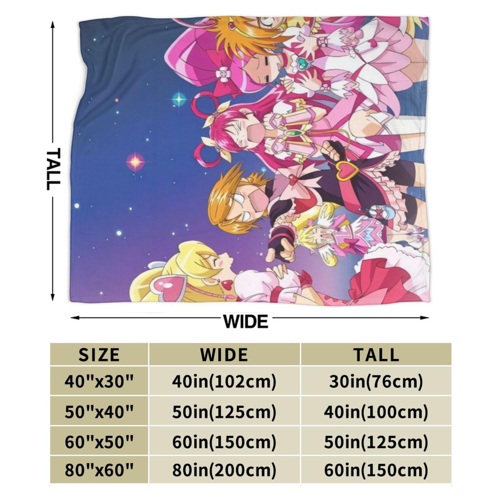 Amazon｜写真 プリキュア (4) フランネル毛布 シングル ブランケット 