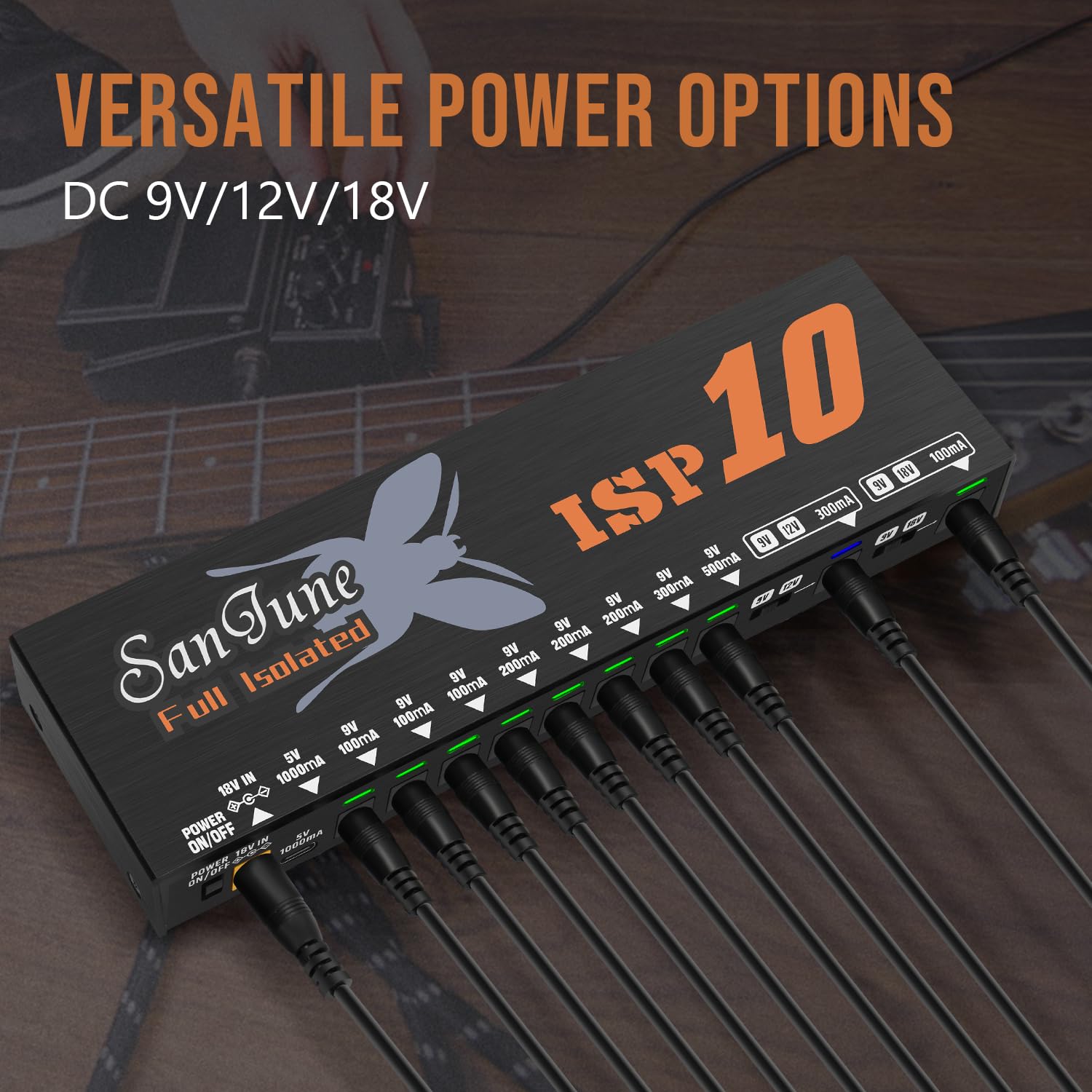 Gitarre Isoliertes Pedal Netzteil 12 DC Ausgänge Voll Isoliert für 9V/12V/18V Effektpedal