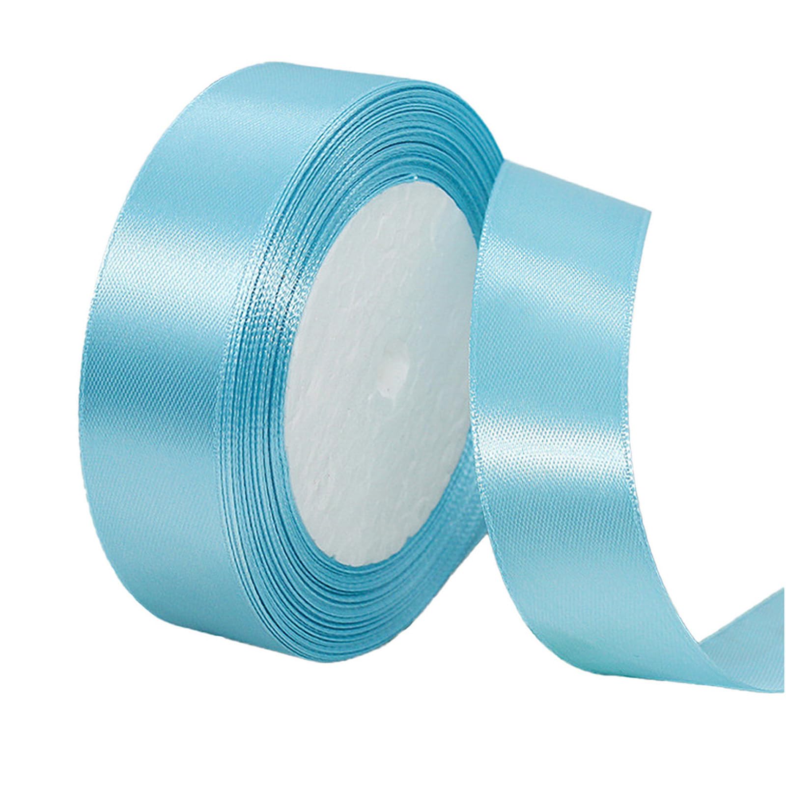 POPOYU 22m Baby Blue Ribbon for Gift Wrapping,Blue Satin Ribbon 25mm,BabyBlue Hair Ribbons Fabric Polyester Satin Ribbons for Gift Wrapping,Balloons,Cake Bows,Hair Bows,Baby Shower,Xmas Birthday Party