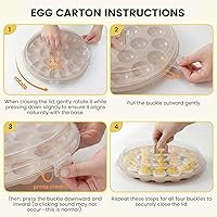 Vista 8 de HAKSEN Recipientes para huevos rellenos con tapa, bandeja portátil con 22 ranuras para servir huevos rellenos, ideal para fiestas navideñas y cocina