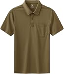 BASUDAM Polo Chemises avec Pocket Outdoor Quick Dry Short Sleeve Active Performance pour homme