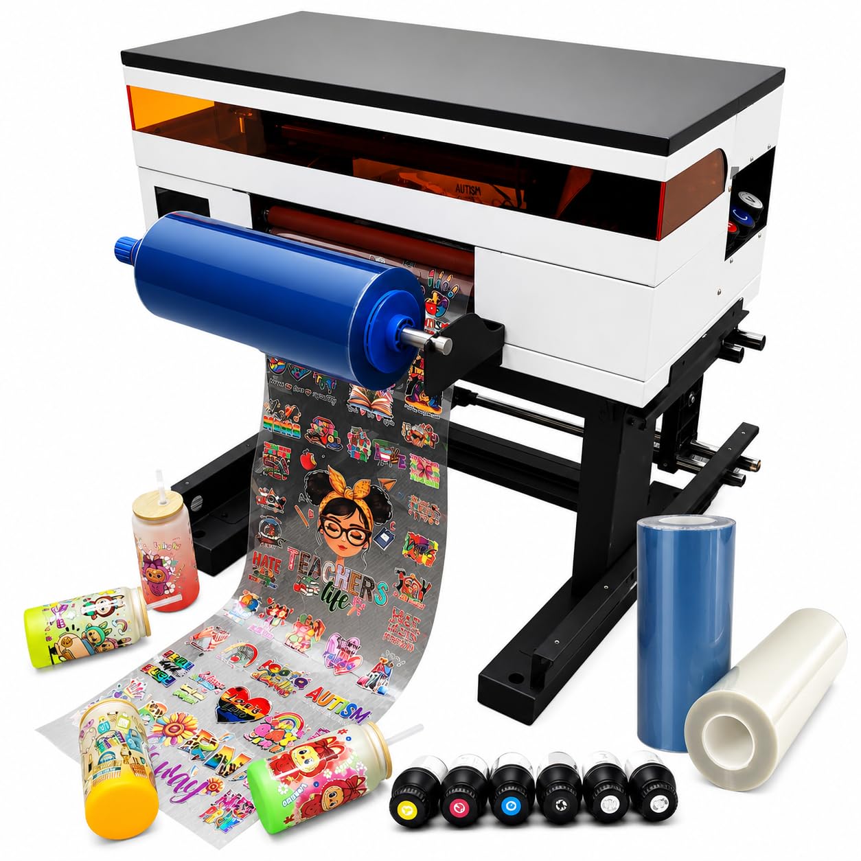 A3+ UV DTF Printer with DX7 Printhead, Auto Laminating for UV Stickers