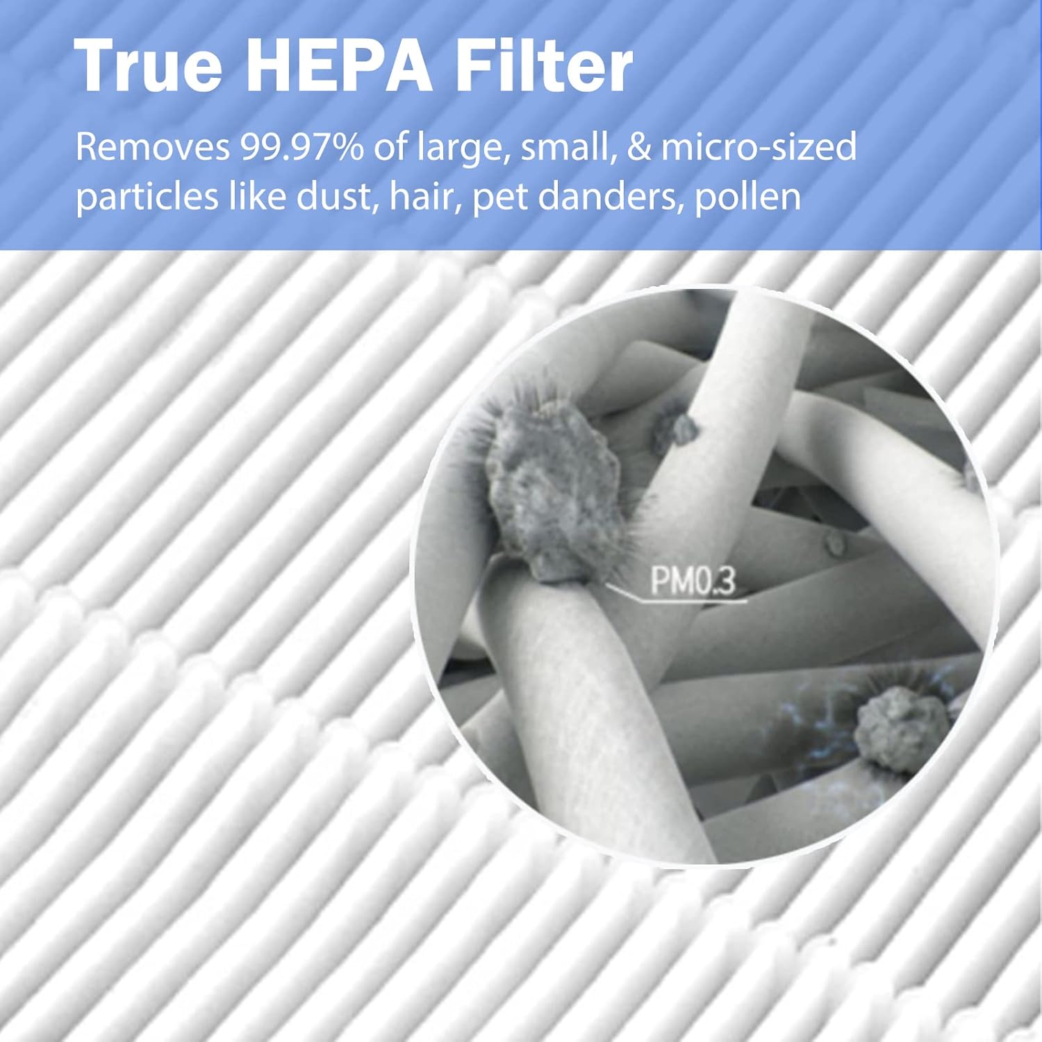 HP201 HEPA Replacement Filter Compatible with Shark HP201 HP202 HP301 HP302 UA205 AP1000 HC501 HC502 Air Cleaner Purifier MAX, Compare to # HE2FKBASMB & HE2FKBAS 2 Pack