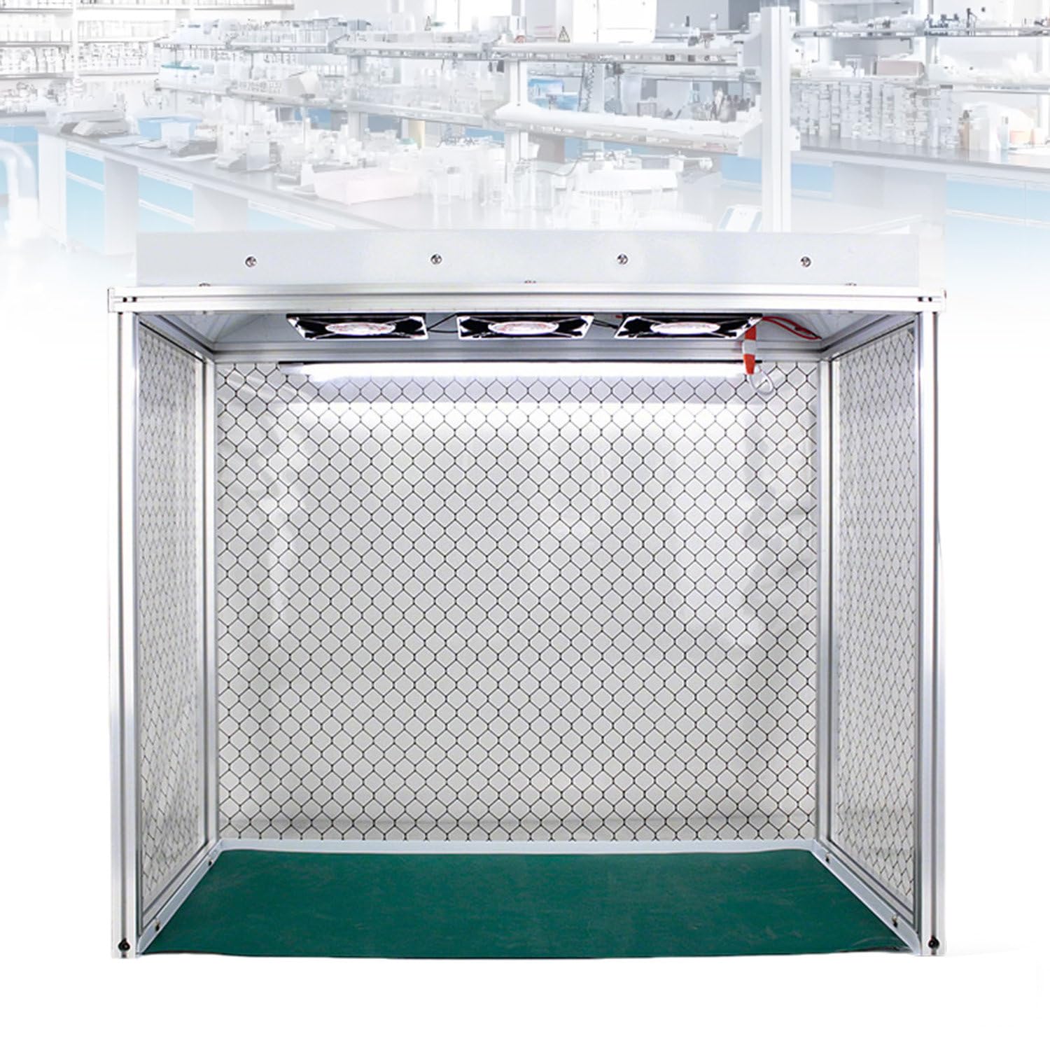 Banco de trabajo limpio con cabina de flujo laminar vertical, tres ventiladores, tubo de luz intensa, filtro para un trabajo libre de polvo, cabina de flujo laminar vertical, para taller/laboratorio