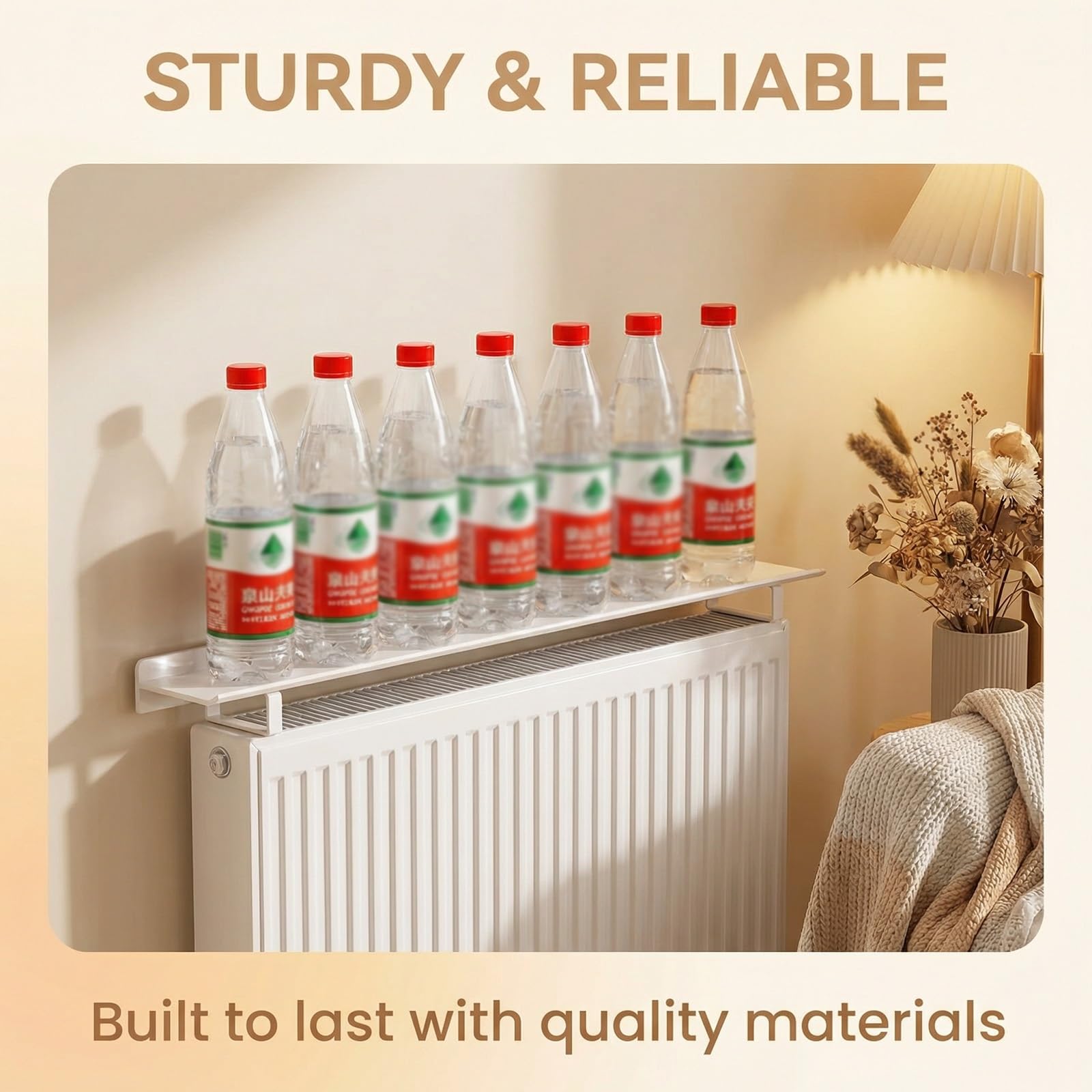 Heavy Duty Radiator Shelf No Drilling Iron Cover Wspornik do rozpraszania ciepła Gładka krawędź Łatwa instalacja Stabilna przestrzeń do przechowywania Oszczędność Bedroom Hallway