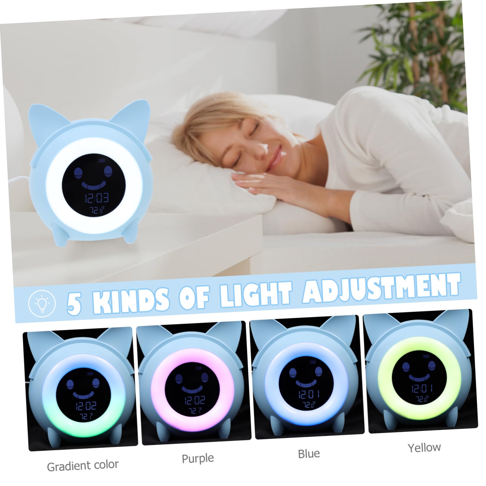 Zerodeko Despertador Digital Infantil Azul de Plástico, 1 Set