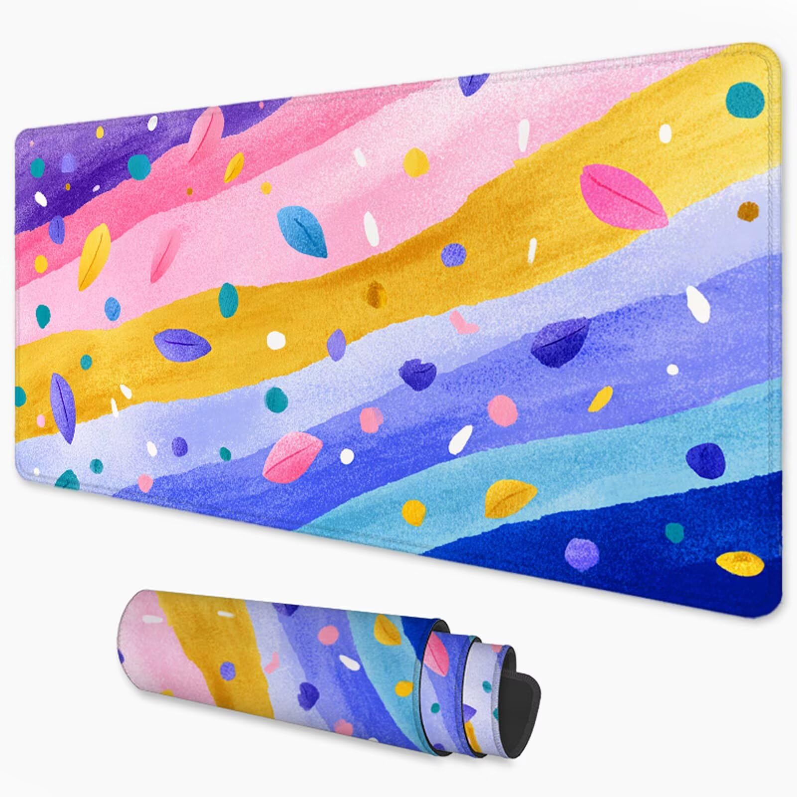 Abstrakcyjna podkładka pod mysz XXL 1000 x 500 mm, duża antypoślizgowa podkładka pod mysz do gier, akcesoria biurowe, wodoodporna podkładka pod mysz z zamykaną krawędzią do biura, domu i pokoju zabaw