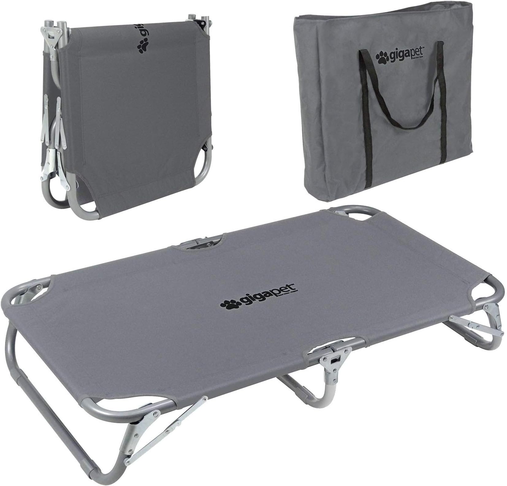 GigaTent Elevated Pet Cot with Steel Frame - Foldable Raised Comfortable Lightweight Durable Disassemble Play and Rest Portable Pet Bed for Dogs and Cats