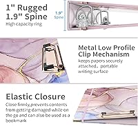 Vista 193 de Ospelelf Mini 3 Ring Binder, 2 Inch, Cute Pink Marble Binder for 5.5" x 8.5" with 5 Tab Dividers, File Folder Labels and Low Profile Clipboards