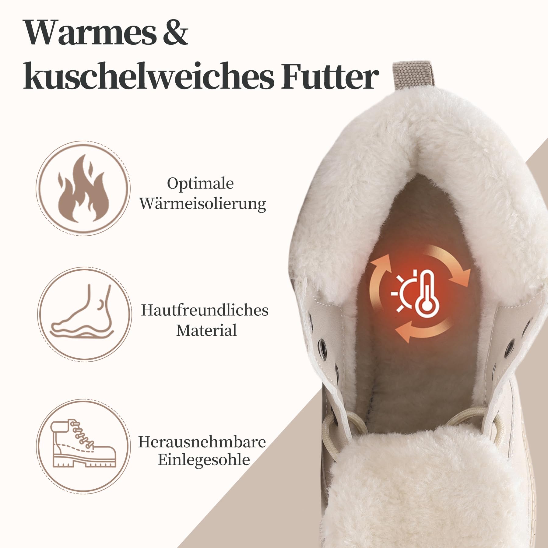 Damen Winterstiefel Winterschuhe Warm Gefütter Schneestiefel Bequem Rutschfeste Winter Schuhe