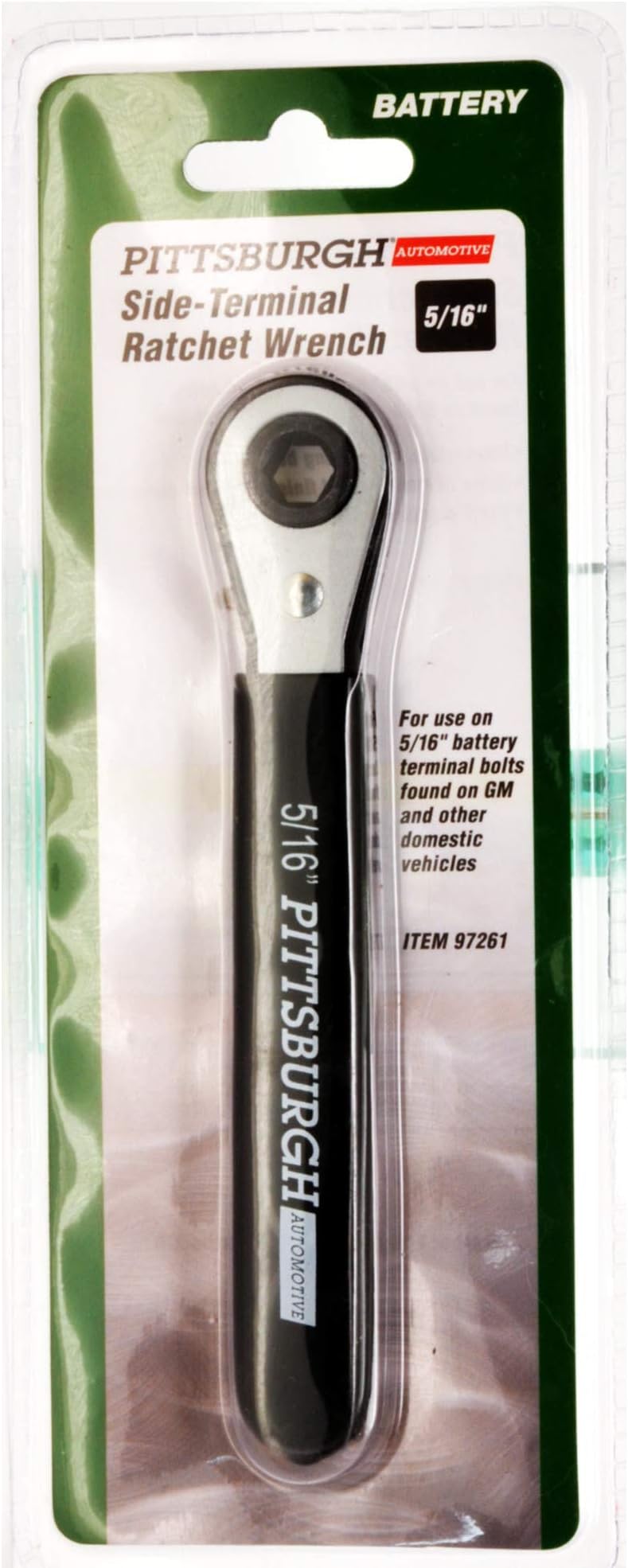 Central Purchasing 5/16 Inch Side Terminal Battery Reversible Ratchet Wrench Chrome Plated