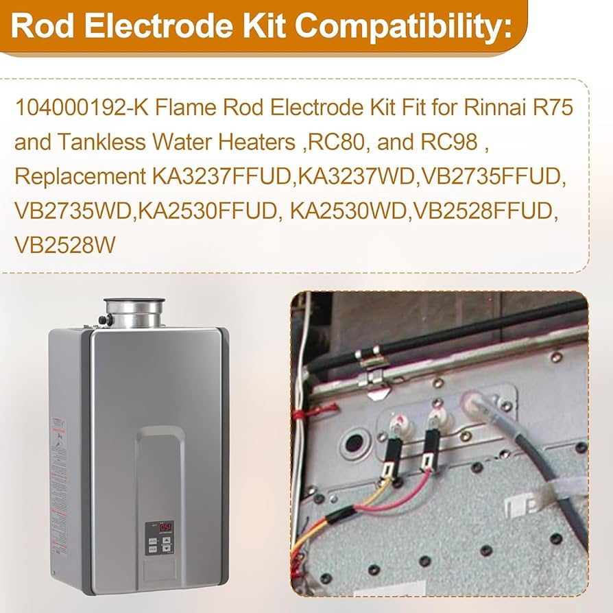 Rinnai - K Flame Rod Electrode Kit Water Heater for Rinnai R75 water