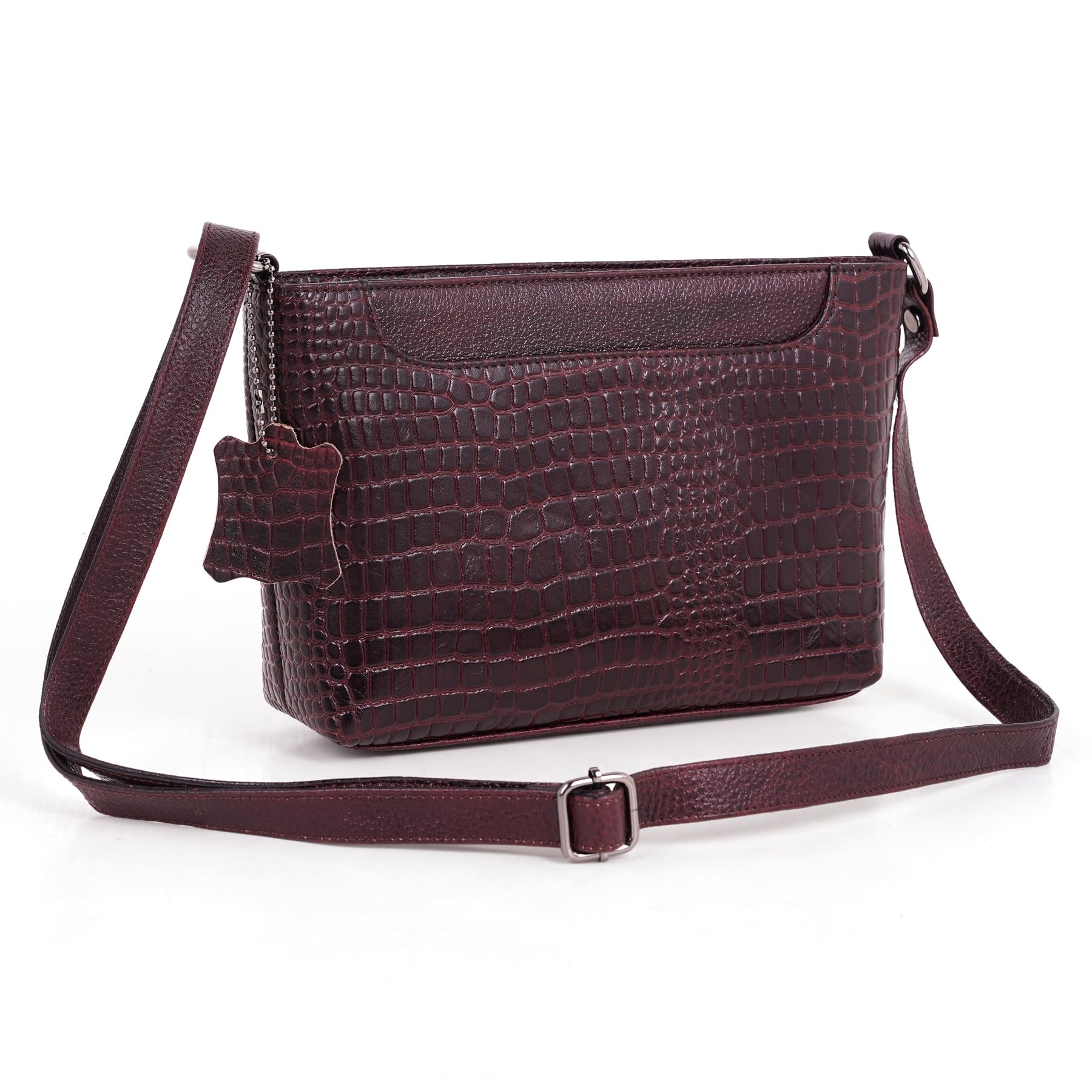 richsign leather accessories RICHSIGN Full-Grain Natural Genuine Pure Leather Ladies Purse Messenger Mobile Sling Cross-Body Side Handbag Pouch For Women And Girls Stylish Branded With Adjustable Strap(L-12xW-3xH-7)-picture-10