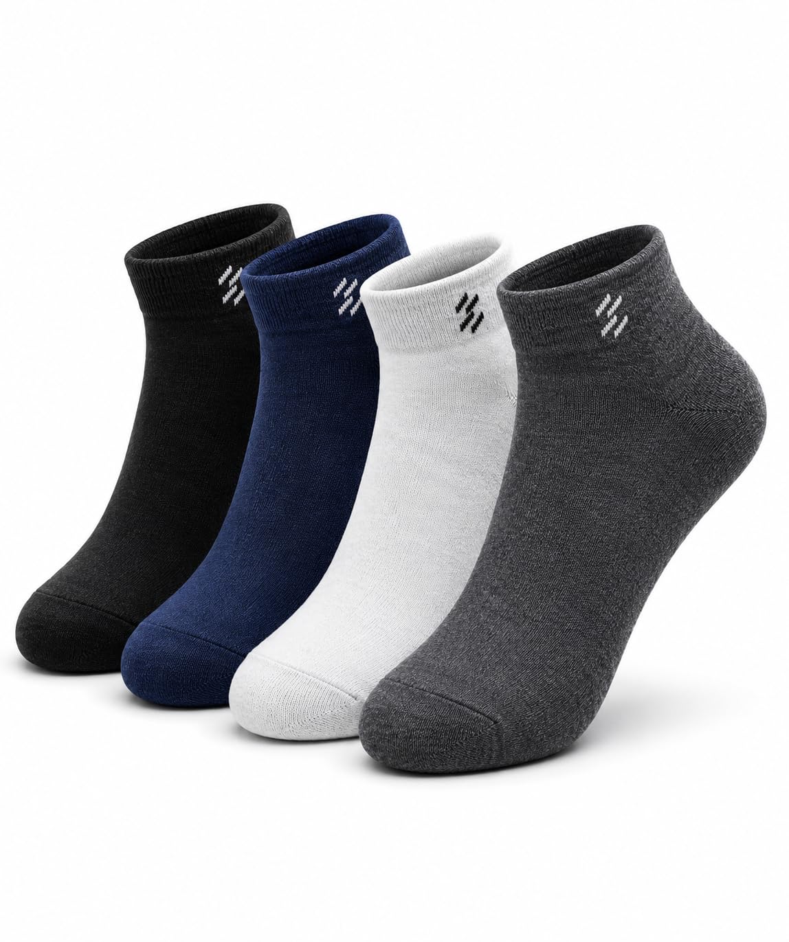 Socks for Men Solid Ankle Length Cotton Socks, Free Size, Pack of 4 (Multicoloured)-image-28