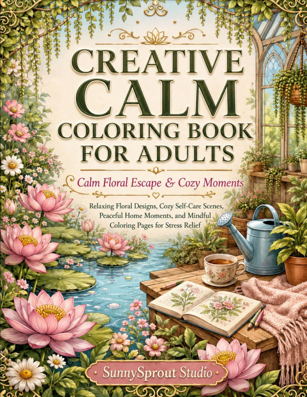 CREATIVE CALM COLORING BOOK FOR ADULTS: Calm Floral Escape & Cozy Moments
