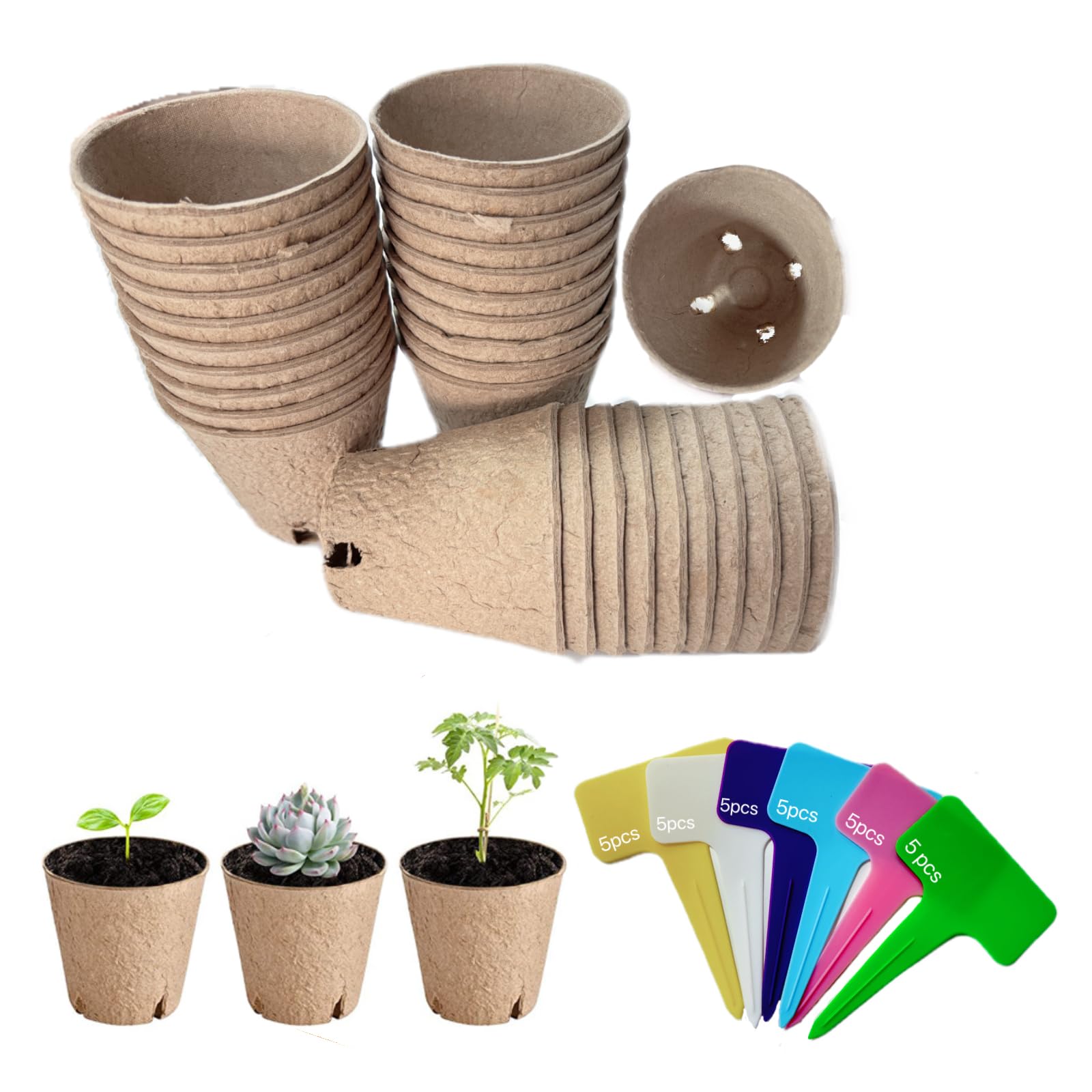 Pots de Culture,Lot de 30 Pots de Semis de Plante,8CM Pot de Culture