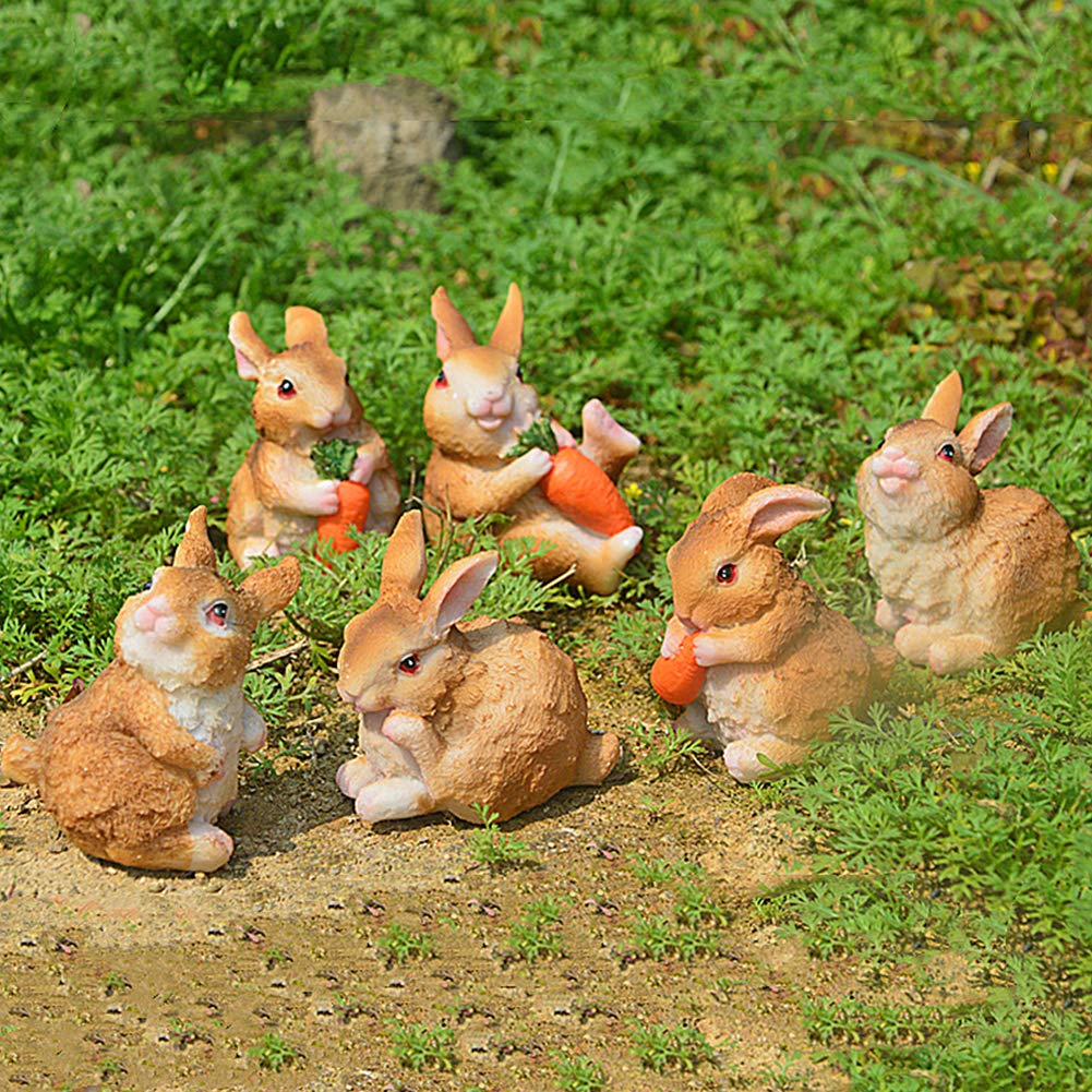 Golgner 32 stuks miniatuurkonijnenfiguren, bunny-figuren, hars