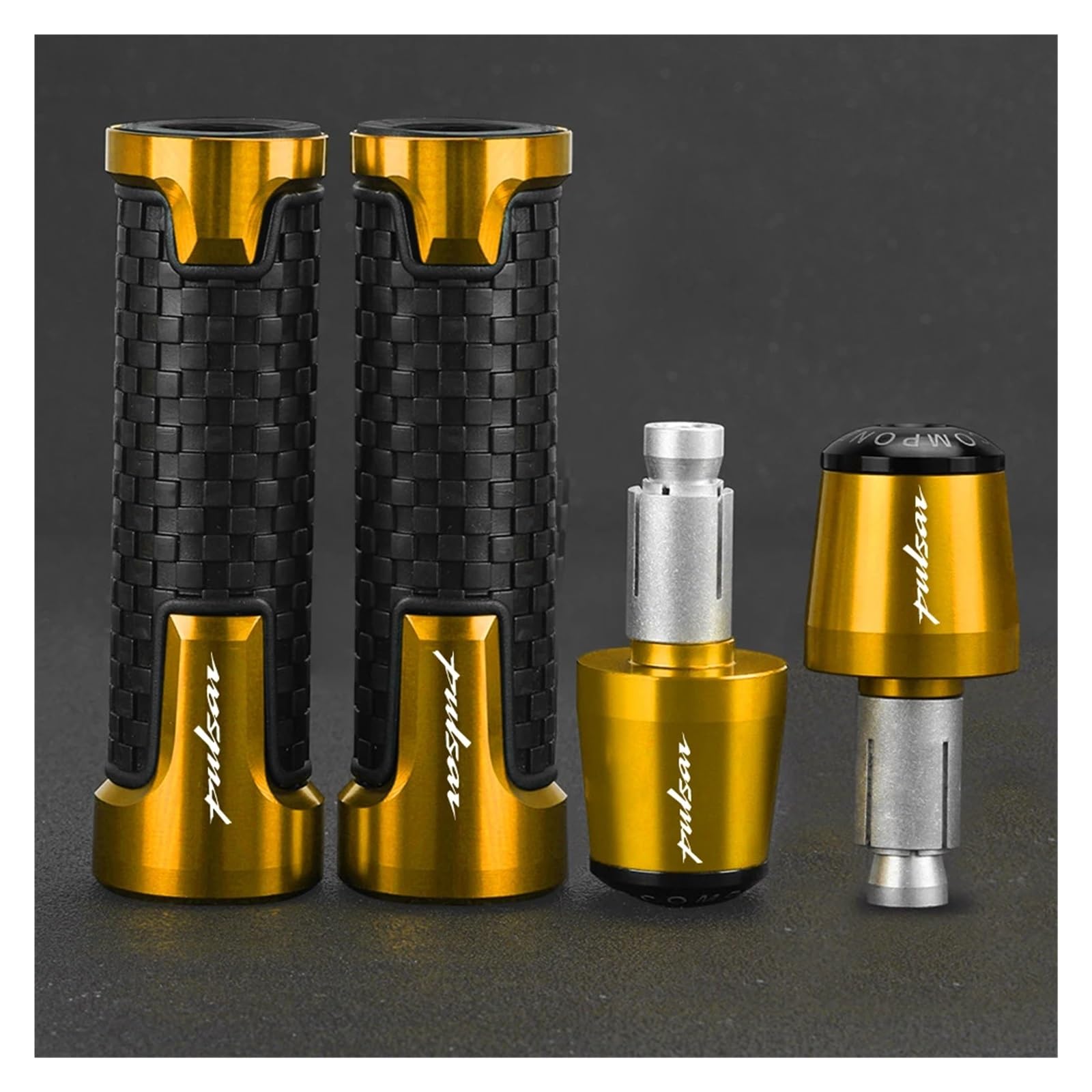 Gummigriffe für Motorräder Für Pulsar 180, 200 NS, RS, AS, 200NS, 200RS, 200AS, N250 Motorrad-Lenkergriffe 7/8" (22 Mm) Mit Endkappen