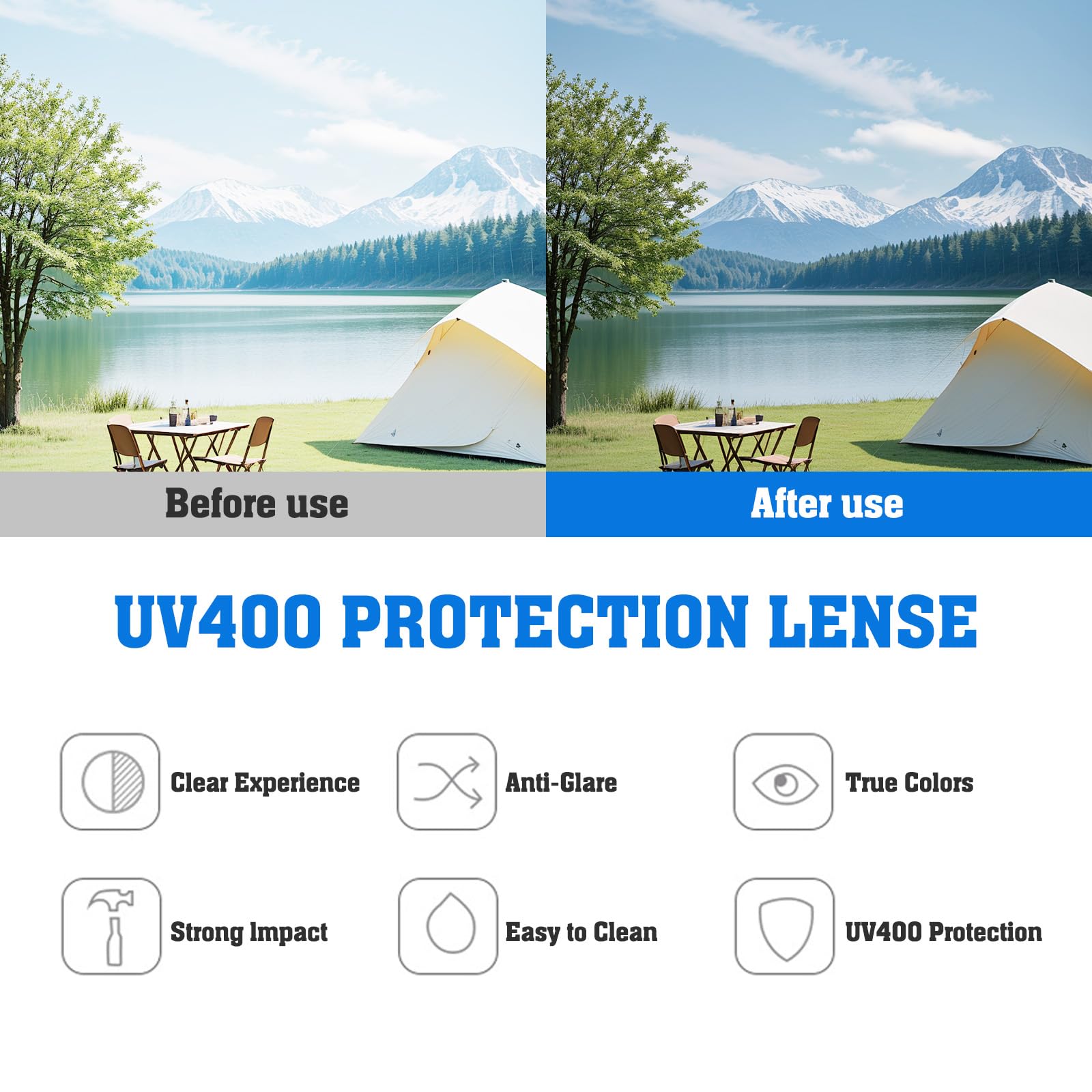VEGCOO 4 Pcs Wrap Around Sports Sunglasses, UV400 Shades Outdoor Sport Sunglasses - Image 3