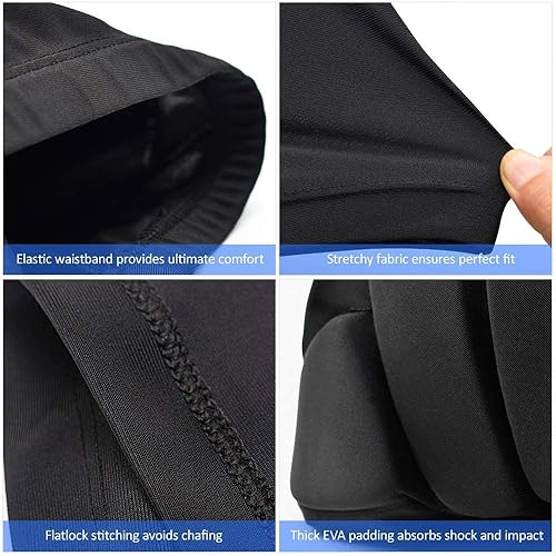 Miniatura 4 de RANDDER - Pantalones cortos con almohadilla para el trasero para patinaje, snowboard, esquí, hockey, pantalones cortos acolchados con protección